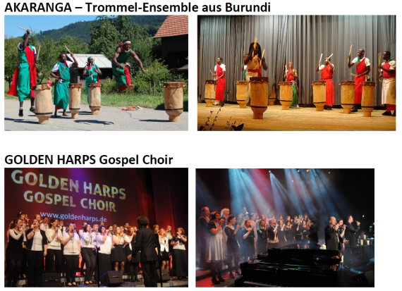 Golden Harps und Trommel-Ensemble Akaranga